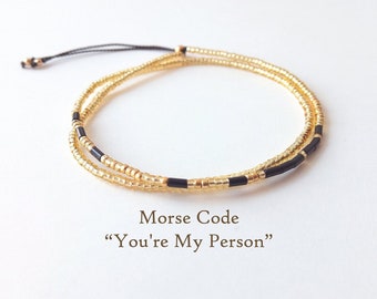 You're my person Morsecode Armband: Geschenk für die beste Freundin, durchdachter Schmuck, Geschenk für die Freundin, verstellbares Armband