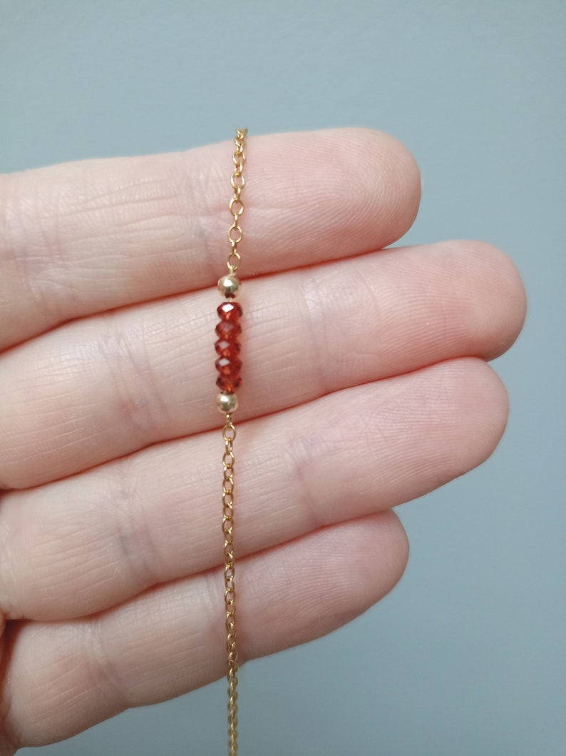 Garnet Zartes Armband 14K Gold Filled Kreativität, Sexualität und Anziehung Bild 6