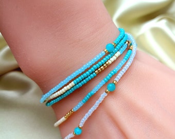 Amazonite Seed Bead Wrap Bracelet