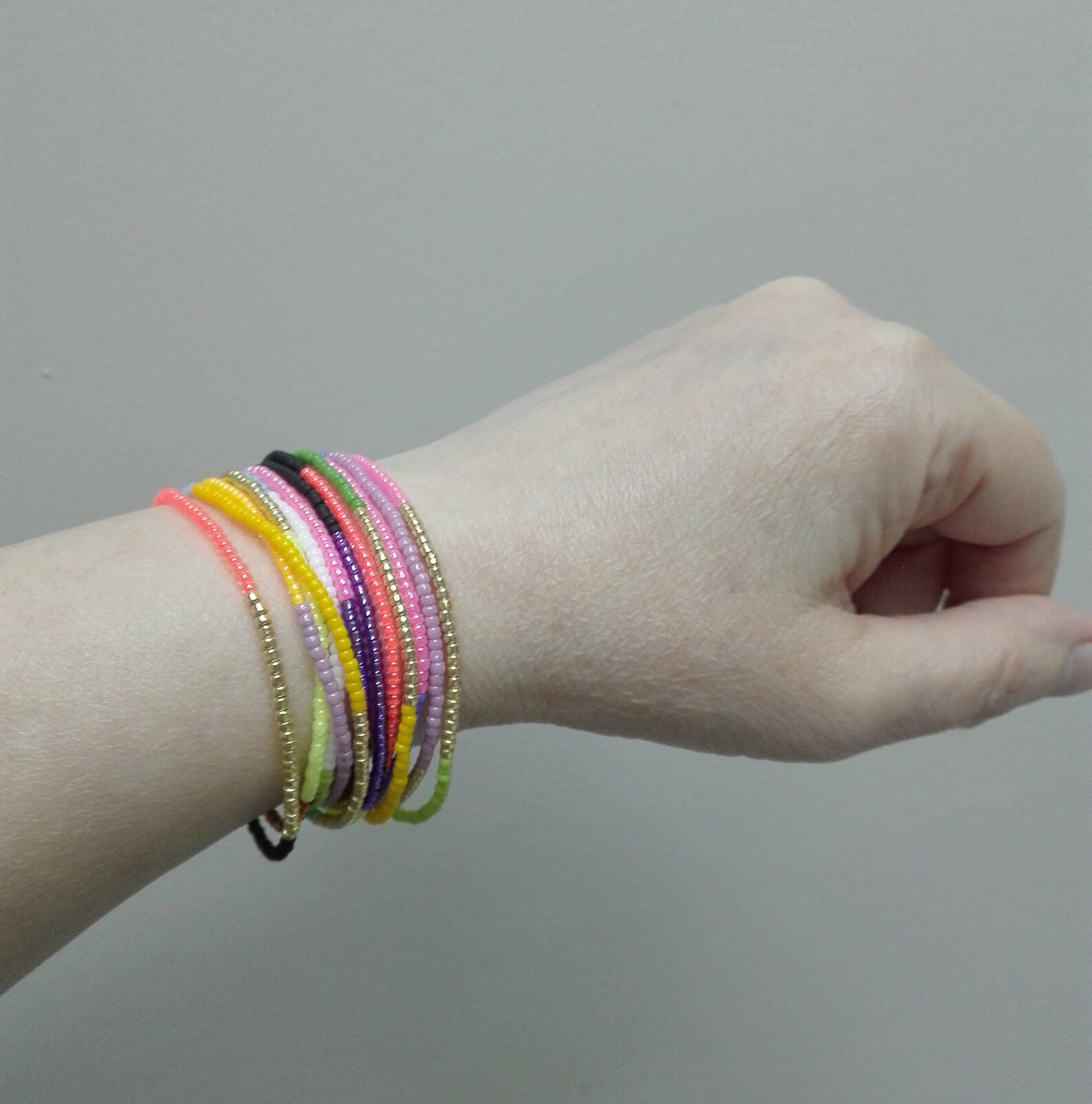 Funny Multi Wrap Bracelet Colorful Long Beaded Bracelet Etsy