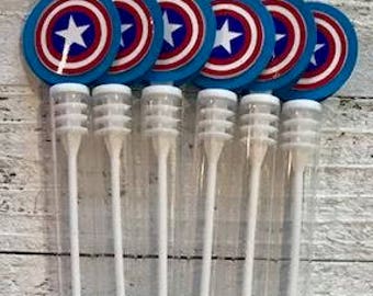 Captain America birthday party favor 15 bubble wands CAptain America party america decoration america invitation