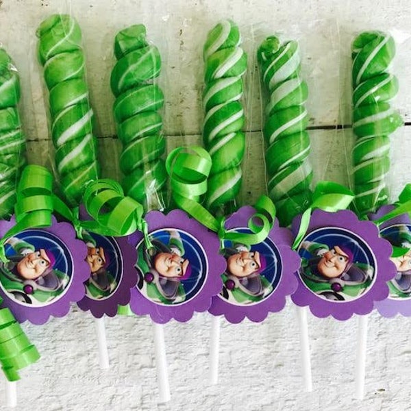 Buzz Lightyear party favor 6 lollipops Buzz Lightyear birthday Buzz lightyear invitations buzz lightyear decorations toy story birthday