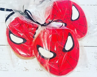 Spiderman birthday Spiderman cookies 12 Spiderman party favor Spiderman decorations spiderman invitations superhero birthday superhero party