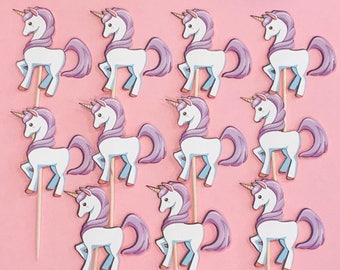 Unicorn birthday party favor 12 cupcake toppers Unicorn party Unicorn decorations unicorn invitations unicorn party supplies unicorn banner