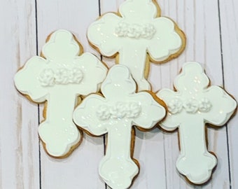 First Communion cookies 12 pcs Holy Communion cookies baptism cookies cross cookies sympathy cookies wedding cookies funeral cookies