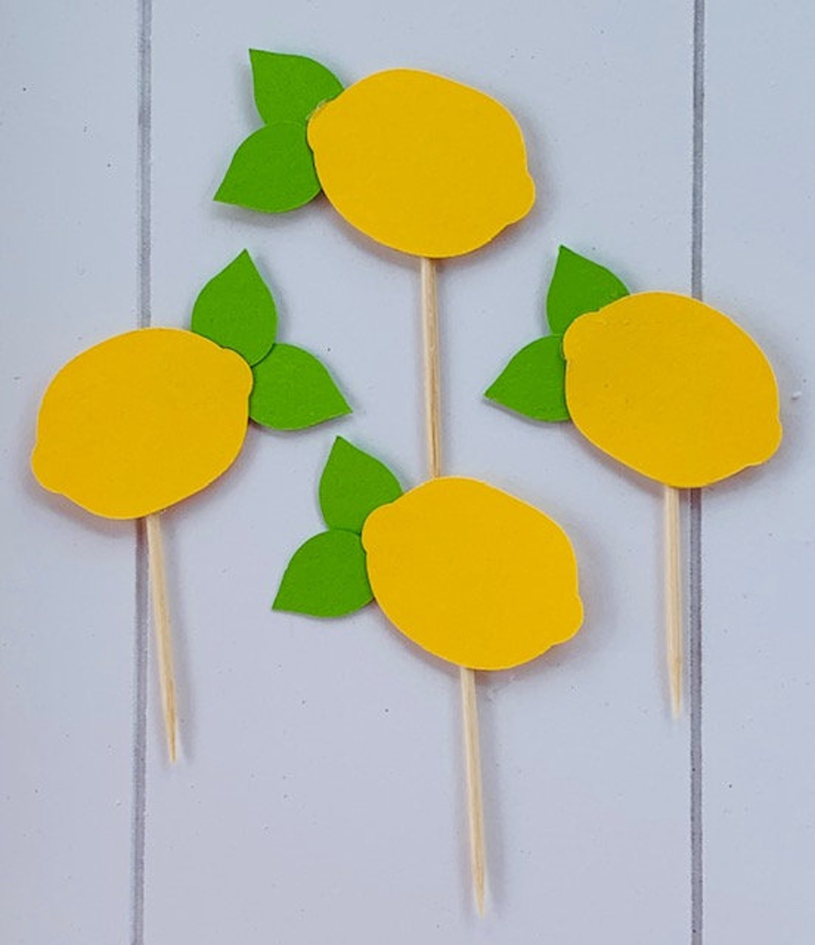 Lemon Decorations 12 Straws Lemon Theme Wotti Fruity Main Etsy