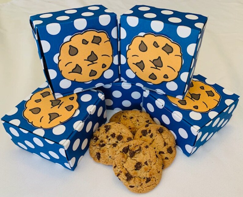 Blue Monster Cookie Favor Box 12pc Birthday Party Favor Baby Etsy