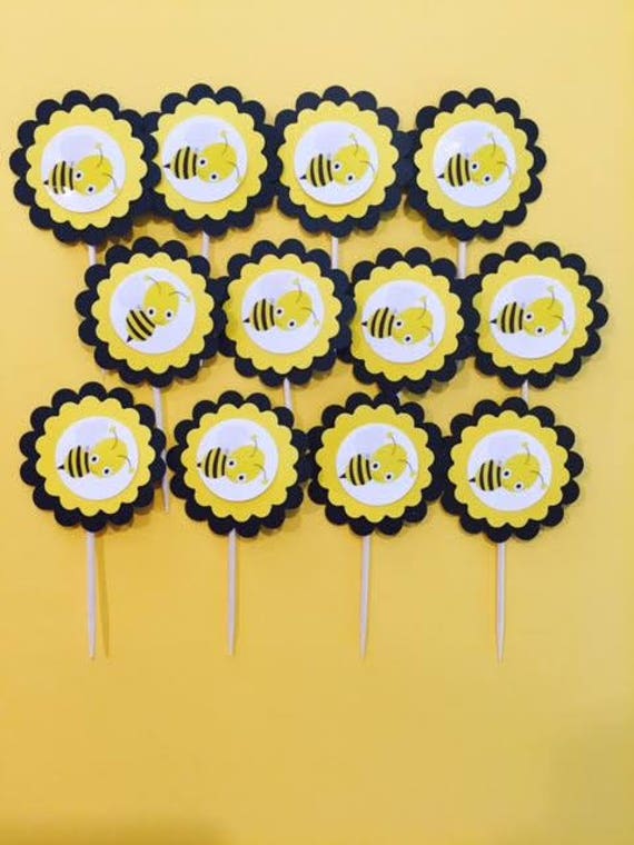 Printable Bumble Bee Cupcake Toppers