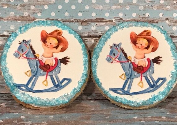 Vintage Baby Boy 12 Cookies Vintage Baby Shower Boy First Etsy