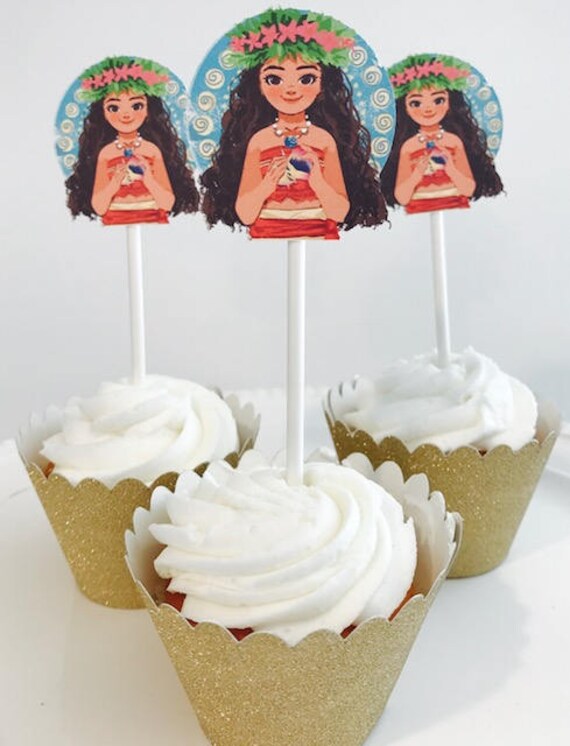 Moana Birthday Party Moana Party 12 Cupcake Food Toppers Moana Etsy Moana Birthday Party Moana Party 12 Cupcake Food Toppers Moana Etsy