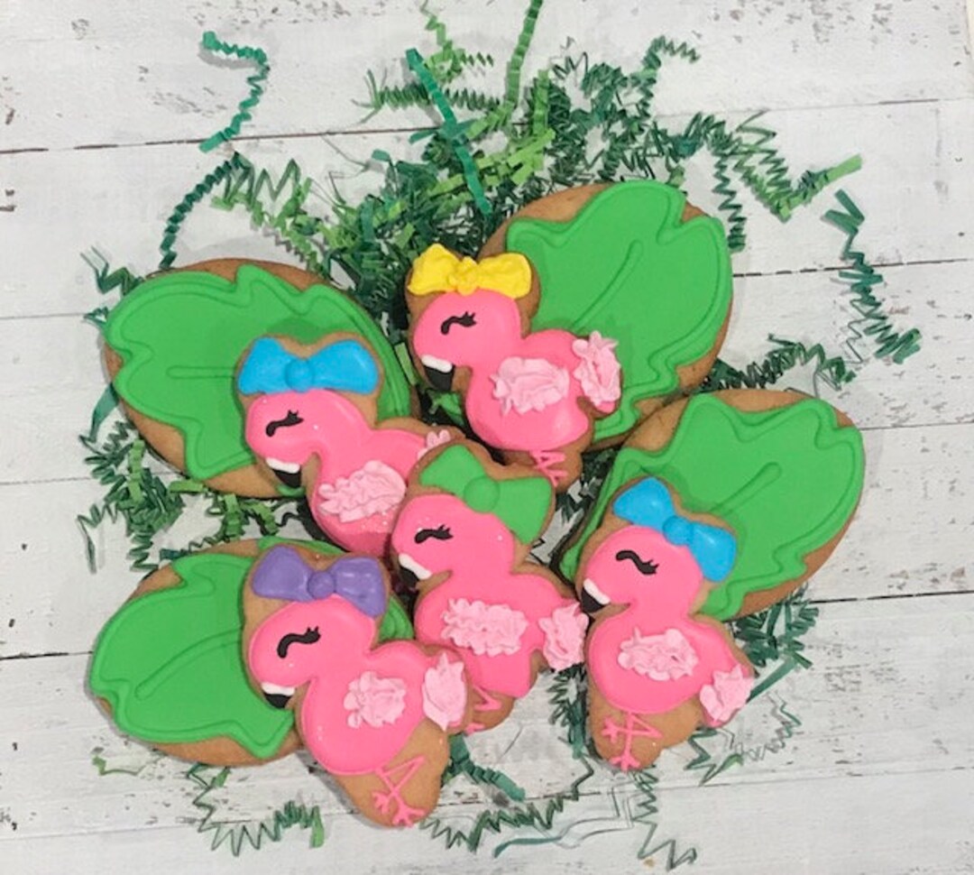 Pink Flamingo Cookie Luau Cookies Hawaiian Cookies Flamingo Party Luau