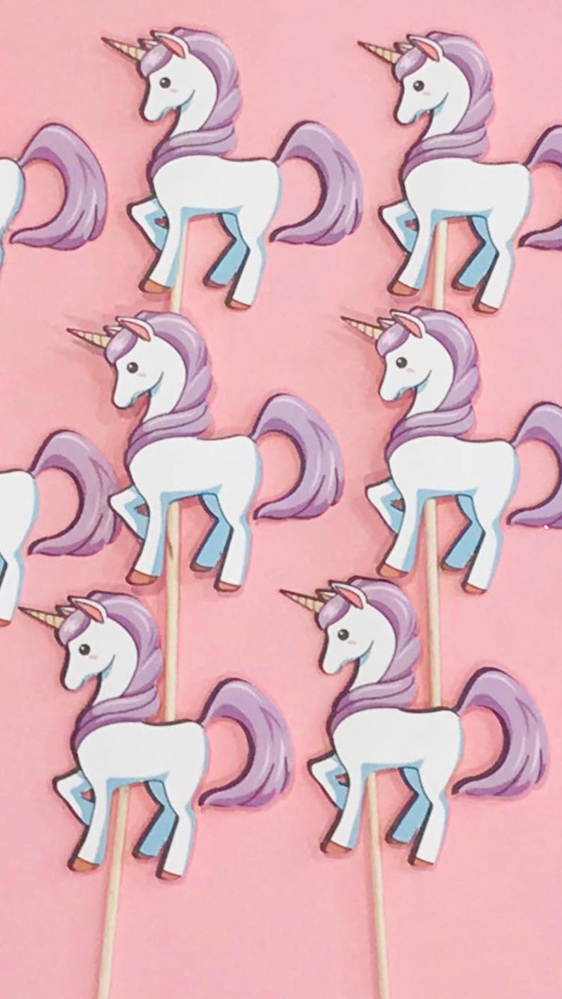 Unicorn birthday party favor 12 cupcake toppers Unicorn party Unicorn decorations unicorn invitations unicorn party supplies unicorn banner image 2