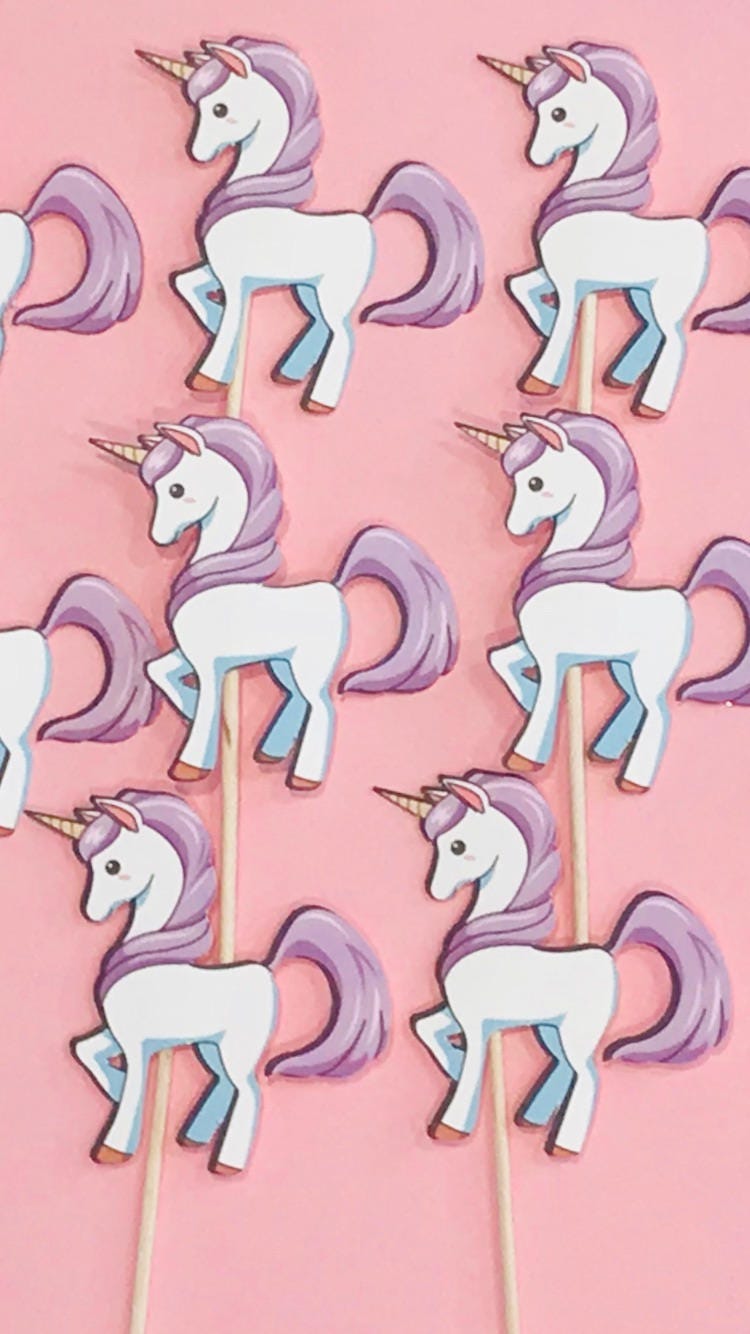 unicorn birthday party favor 12 cupcake toppers unicorn