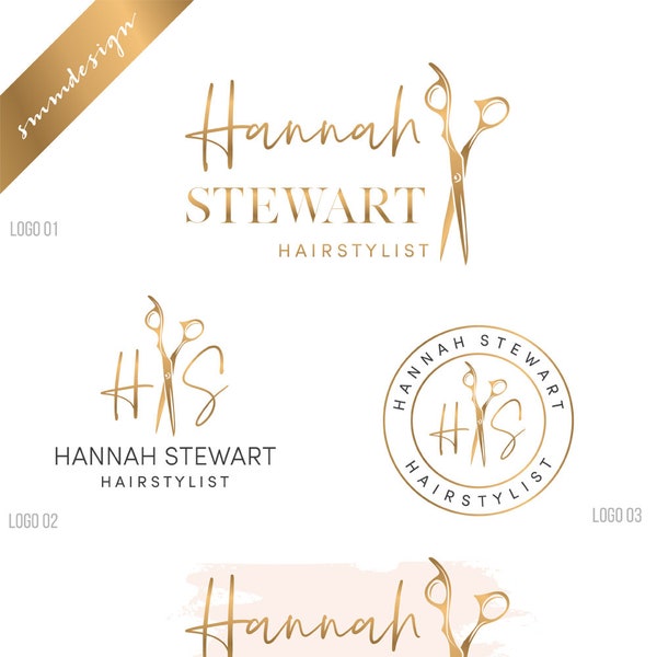 hair salon logo, hairdresser logo, logo design, Branding kit, beauty salon logo, hair stylist logo, scissors logo, makeup logo design, 232