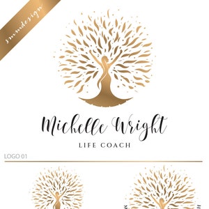 Tree logo, Life coach logo, Psychology health logo, Counseling logo, woman  logo, Life Coaching logo, Online therapy feminine logo,  598