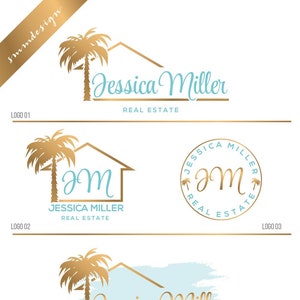 Palm tree logo, Real Estate Logo Design, Key Logo, House logo watermark, Realty logo,Marketing real estate agent, Real Estate branding 435