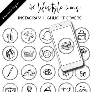 Instagram Story Highlight Icons Lifestyle Hand Drawn Insta - Etsy