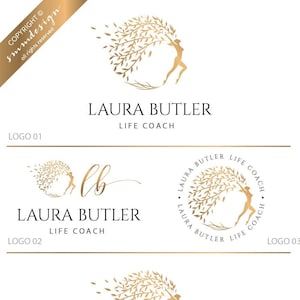 Logo design, Tree logo, Wedding logo, Life coach logo, Small business logo, Feminine logo, Premade logo, Custom logo branding kit, 287