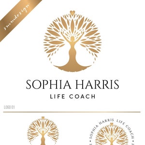 Life coach logo, Logo design, Tree logo, Wellness logo, Holistic logo, Feminine logo, Premade logo, Custom logo branding kit, 405