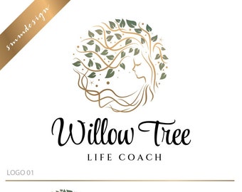 Logo design, Willow Tree logo, Photography logo and watermark, Tree logo design, Life Coach Custom Logo design Premade logo branding kit 644