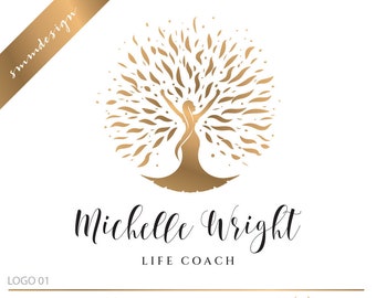 Tree logo, Life coach logo, Psychology health logo, Counseling logo, woman  logo, Life Coaching logo, Online therapy feminine logo,  598