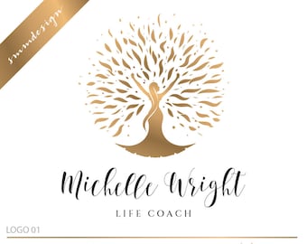 Tree logo, Life coach logo, Psychology health logo, Counseling logo, woman  logo, Life Coaching logo, Online therapy feminine logo,  598