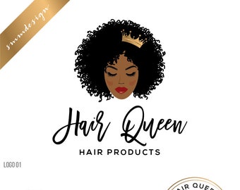 Curly Hair Logo Etsy