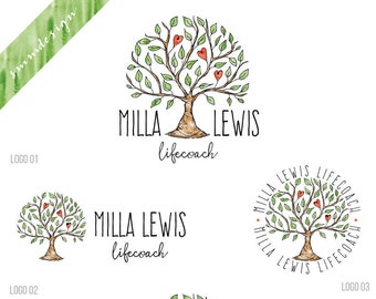 Tree of life logo, Life Coach logo, Therapist Logo, Photography logo and watermark, Watercolor tree logo, Nature logo Floral Logo design 465