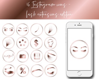 instagram story highlight icônes beauté, extensions de cils, maquillage, or rose, blogueur, cils, extensions de cheveux, lèvres, rouge à lèvres, style de vie, 014