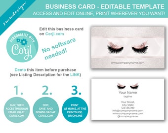 diy business card template makeup artist business card lashes extension business card corjl business card business cards downloads bc003a - Eyelash Extension Business Cards diy business card template makeup artist business card lashes extension business card corjl business card business cards downloads bc003a - Eyelash Extension Business Cards