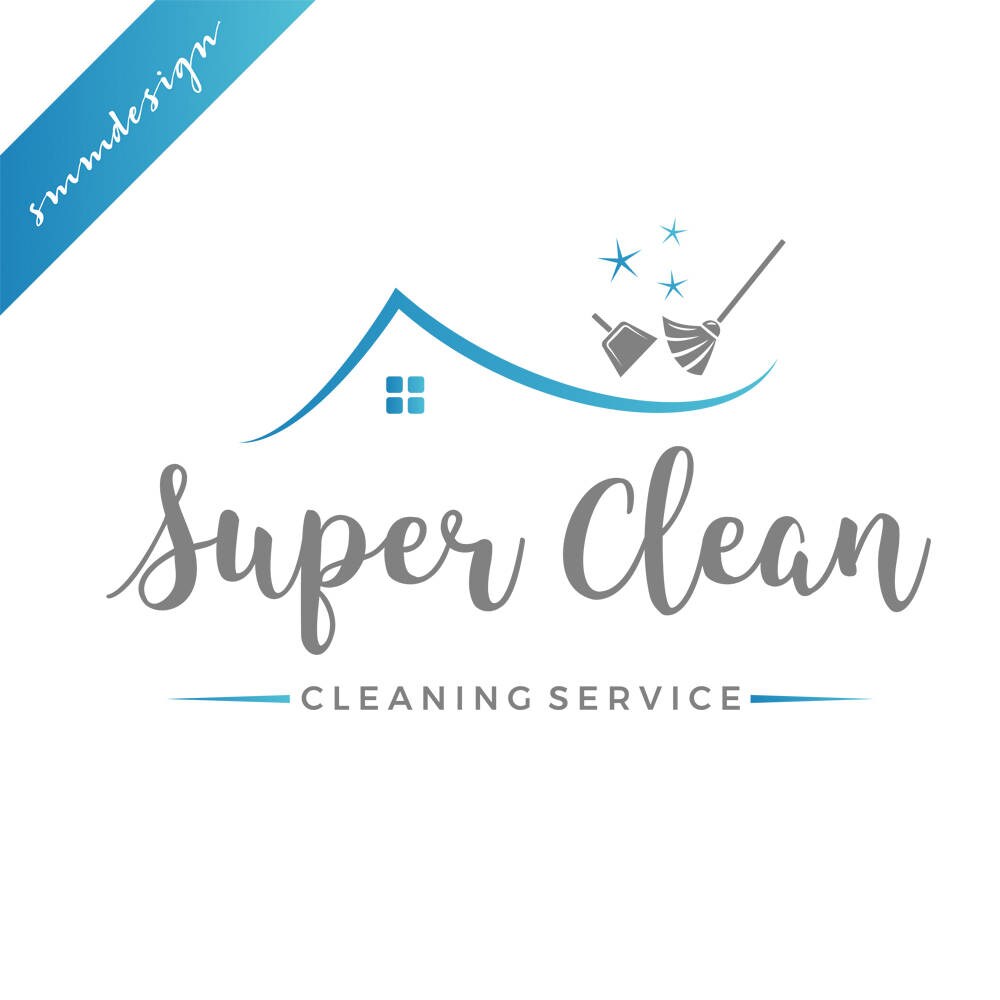 Cleaning logo design Premade logo Cleaning service House Etsy