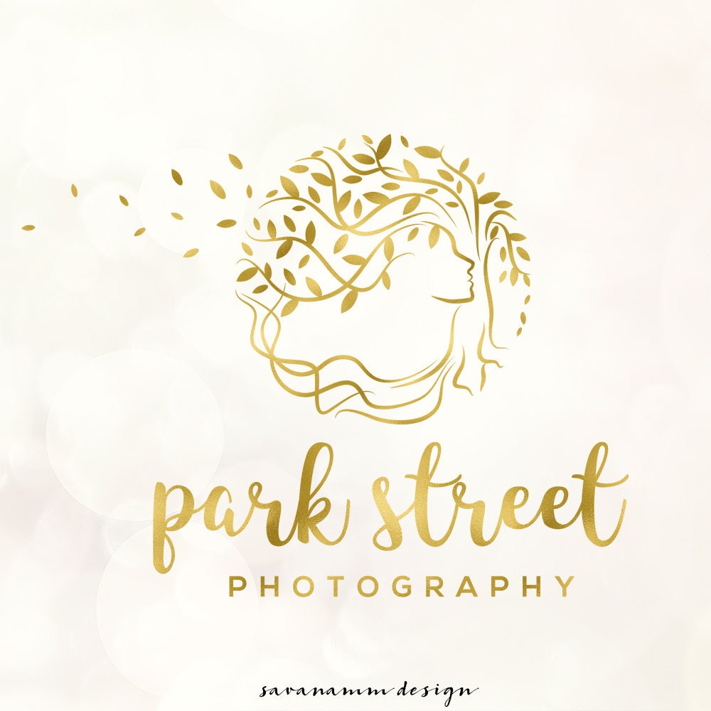 Circle logo Rose Gold Logo Tree logo and watermark Custom ...