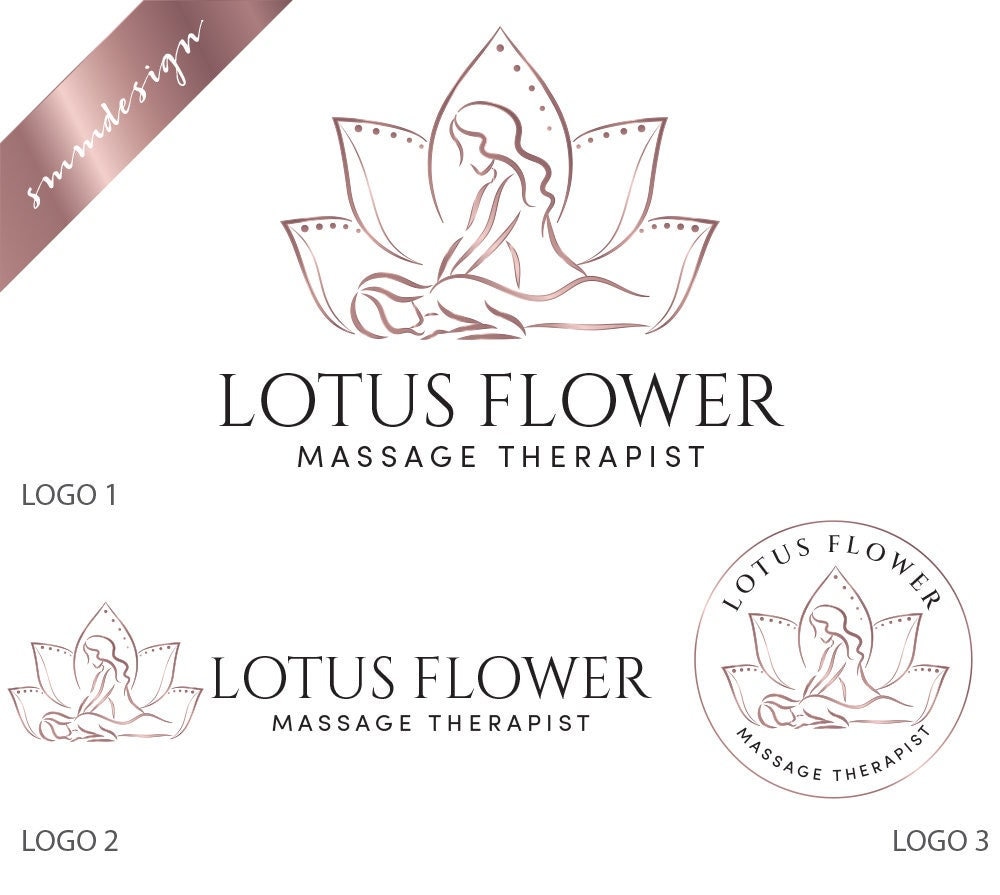 Massage Logo, Massage Therapy logo, Hands Logo, Massage Oil Logo, Spa Logo, Wellness Logo, Therapist Logo, Lotus Logo,  739