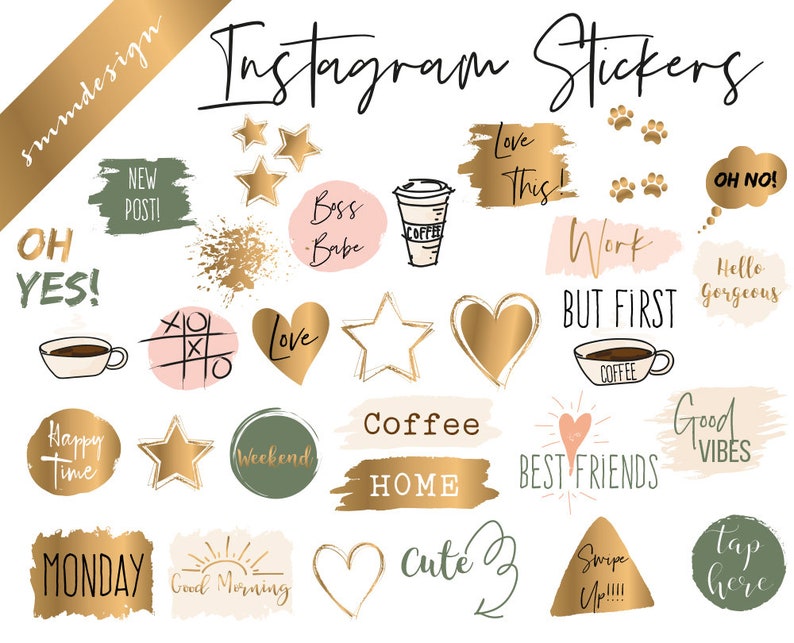 Instagram story stickers instagram sticker pack Blogger | Etsy