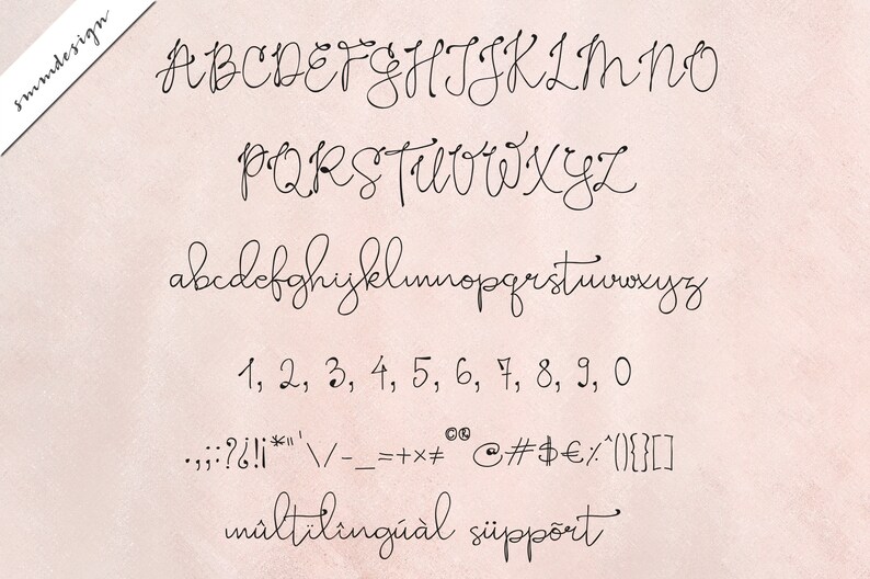 Handwritten Font Script Font Commercial Use Font Hand Drawn Etsy