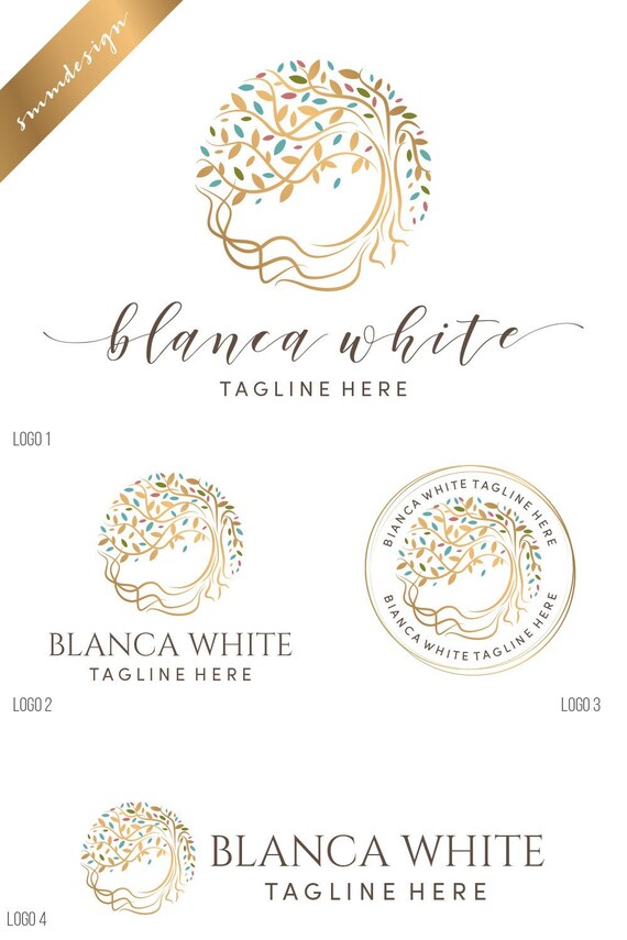 Kreis Logo Gold Logo Baum Logo Und Wasserzeichen Custom Logo Etsy