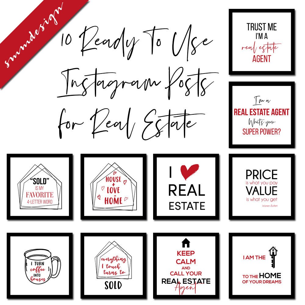 Real Estate Quotes For Marketing Instagram Post Real Estate Instagram Instagram Images Real | Etsy Uk