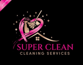 Cleaning Services Logo: Housekeeping Maid Service Design