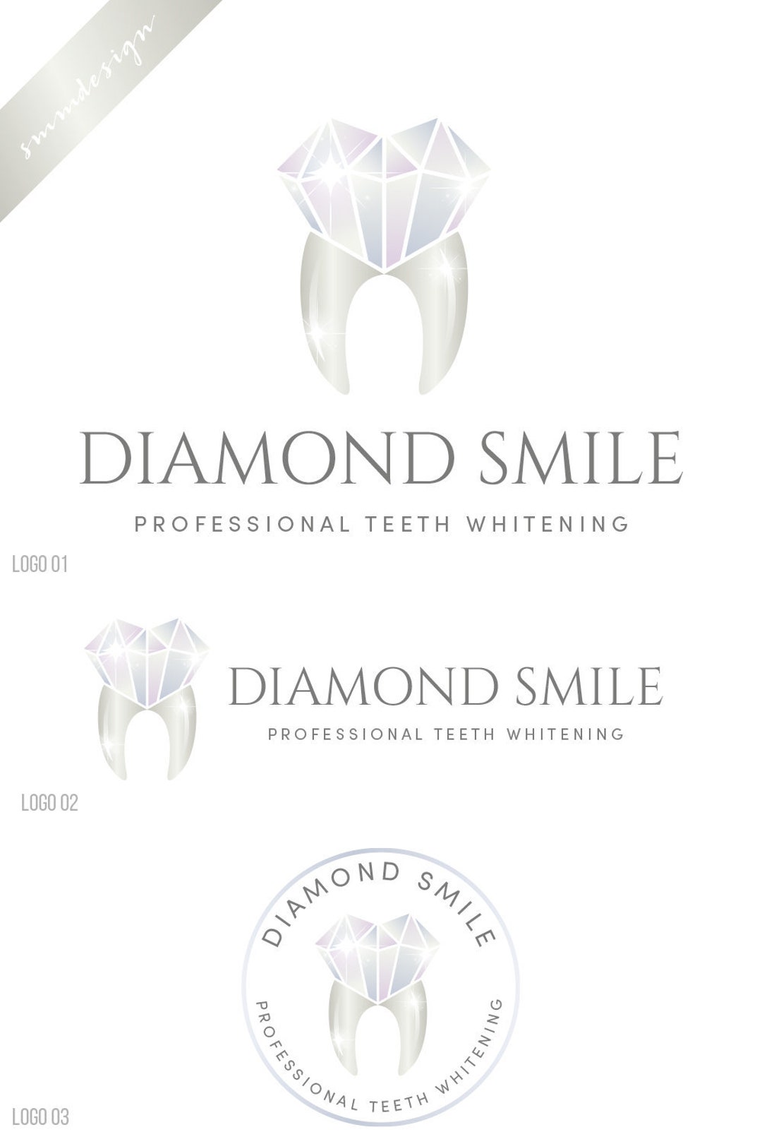 Tooth Gems Logo, Teeth Whitening Logo, 469 Etsy