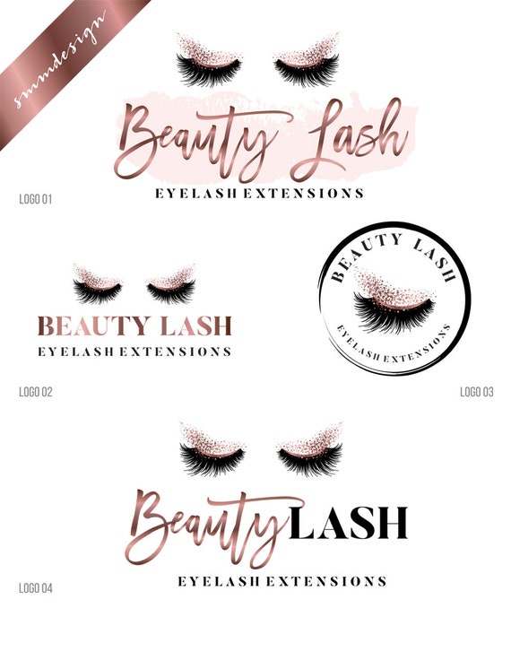 Eyelash Artist Logo Boutique Watercolor Logo Eye Lash Extensions Makeup Artist Logo Premade Logo Beauty Logo Round Logo Custom Logo
