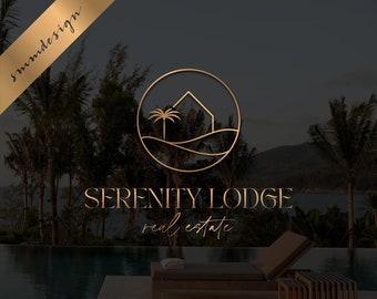 Modern Beach House Logo: Minimalist Real Estate Branding 705