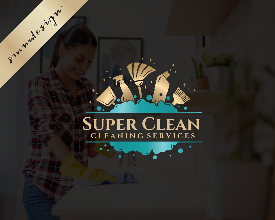 Cleaning Tools Logo Luxury Residential Cleaning Logo Etsy