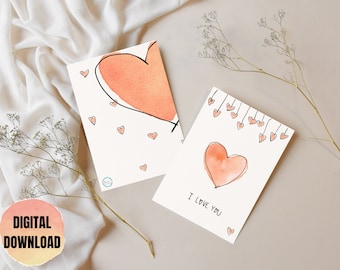 I Love you Printable Greeting Card | Digital love Card