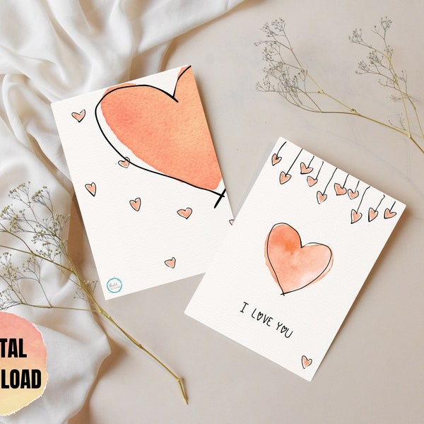 I Love you Printable Greeting Card | Digital love Card