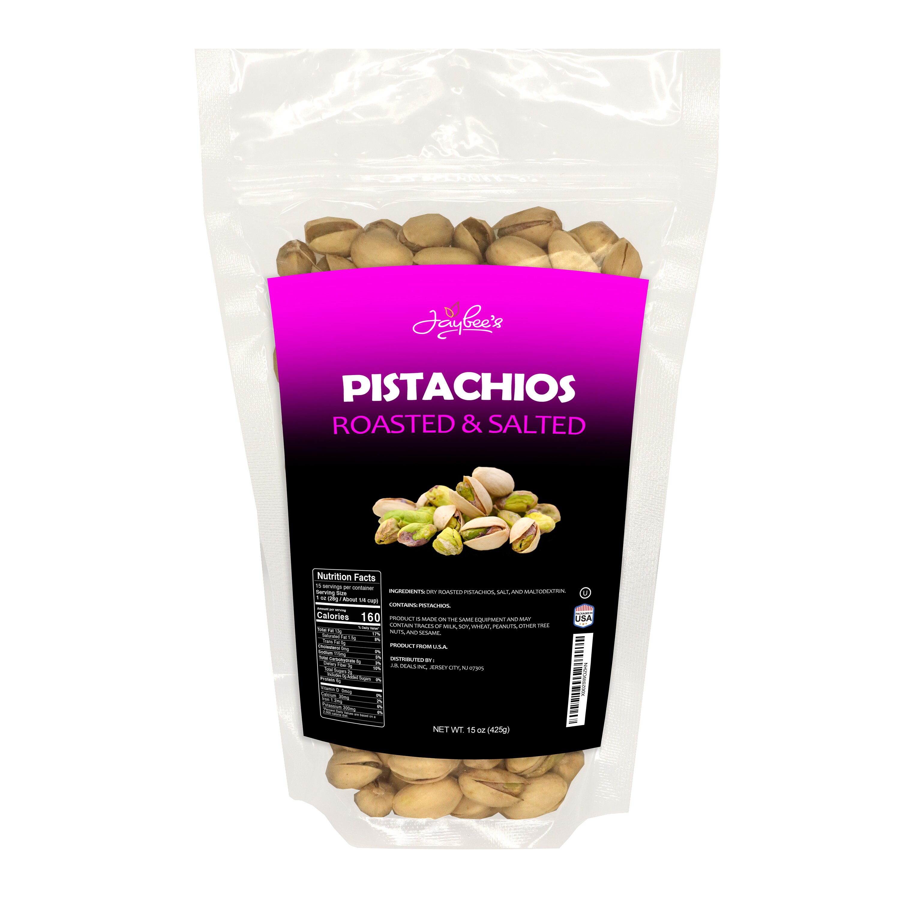 Pistachios in Shell Roasted & Salted 15 oz Resealable Bag Etsy