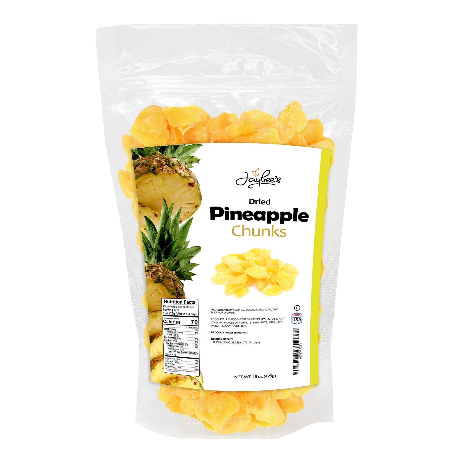Dried Pineapple Chunks 15 oz Resealable Bag Etsy