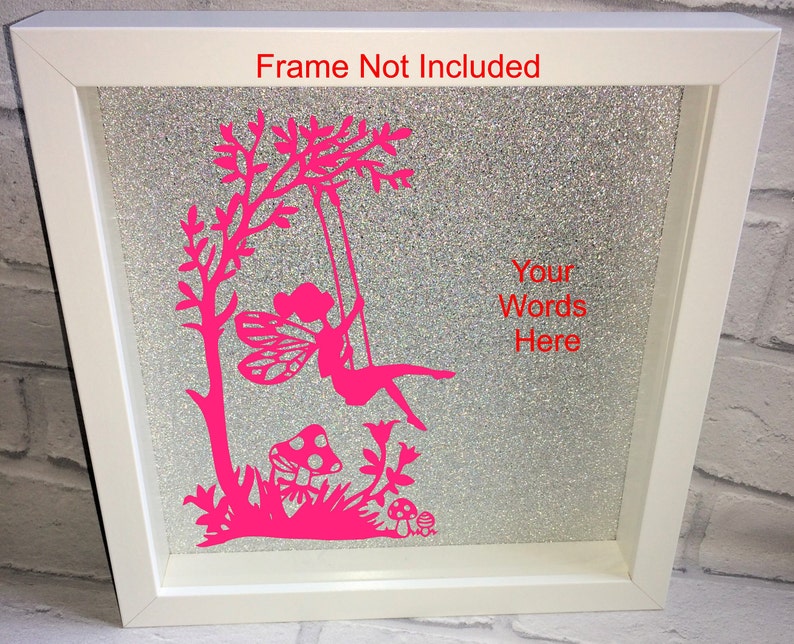 IKEA RIBBA Box Frame Vinyl Decal Wall Art Quote Fairy On A Swing personalised Personalized Custom Wording