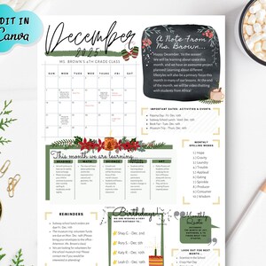 December Newsletter, EDITABLE School Newsletter, Editable Teacher Newsletter, Student Newsletter Template, Customizable Teacher Resource