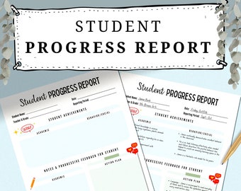 Student Progress Report, Student Assessment Forms, Editable Progress Tracker, Student Communication Note, Progress Report Printable,Check-In