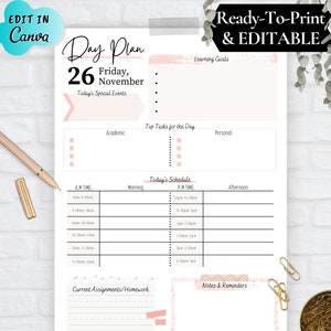 EDITABLE Homeschool Planner, Homeschool Daily Schedule Printable, Teacher Day Planner, Homeschool Student Planner, Custom Homeschool Planner